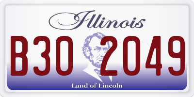 IL license plate B302049