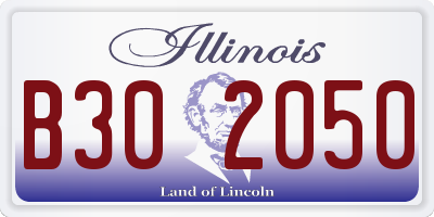 IL license plate B302050