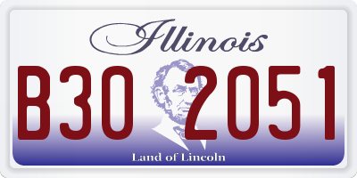 IL license plate B302051