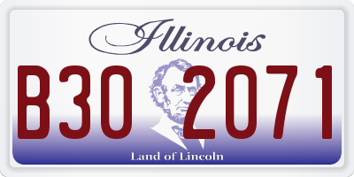 IL license plate B302071