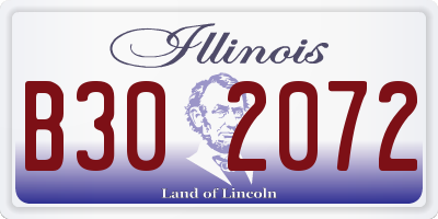 IL license plate B302072
