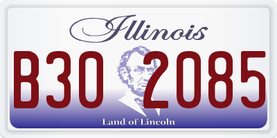 IL license plate B302085