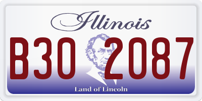 IL license plate B302087