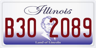 IL license plate B302089