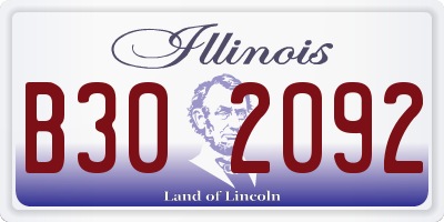 IL license plate B302092