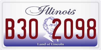 IL license plate B302098