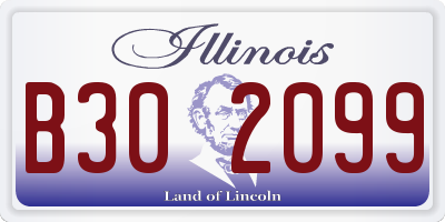 IL license plate B302099