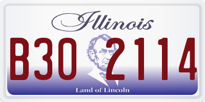 IL license plate B302114