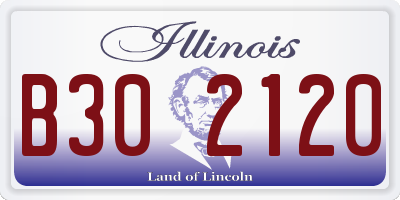 IL license plate B302120