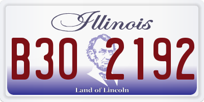 IL license plate B302192