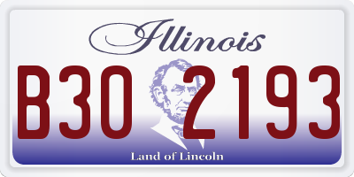 IL license plate B302193
