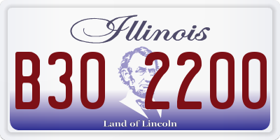 IL license plate B302200