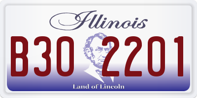 IL license plate B302201