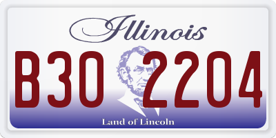 IL license plate B302204
