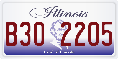 IL license plate B302205