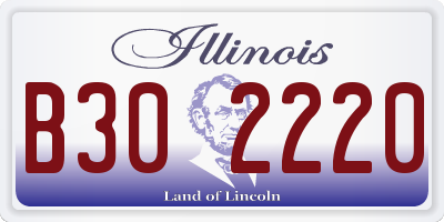 IL license plate B302220