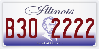 IL license plate B302222
