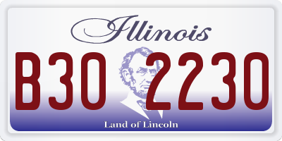 IL license plate B302230