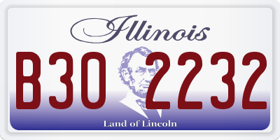 IL license plate B302232