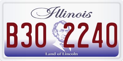 IL license plate B302240