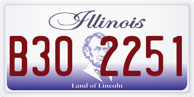 IL license plate B302251