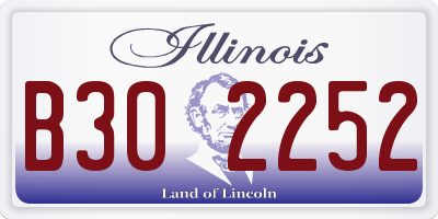 IL license plate B302252