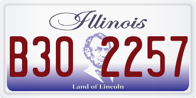 IL license plate B302257