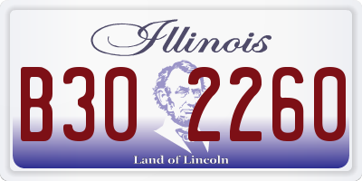 IL license plate B302260