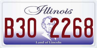 IL license plate B302268