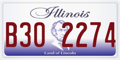 IL license plate B302274