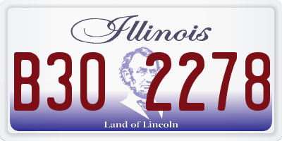 IL license plate B302278