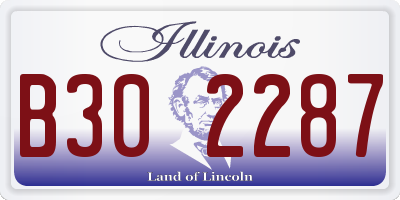IL license plate B302287
