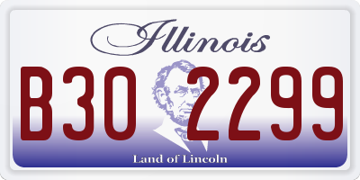 IL license plate B302299