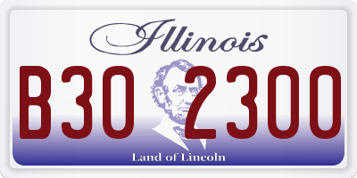 IL license plate B302300