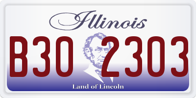 IL license plate B302303