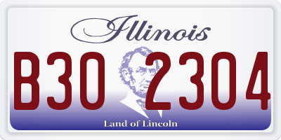 IL license plate B302304