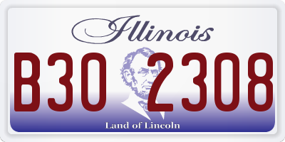 IL license plate B302308