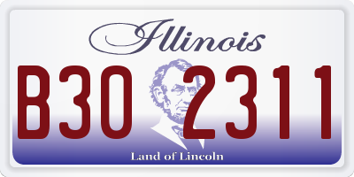 IL license plate B302311
