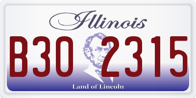 IL license plate B302315