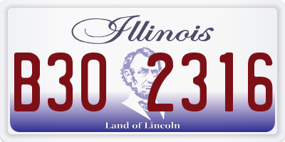 IL license plate B302316