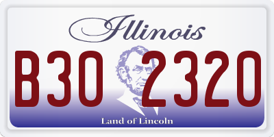 IL license plate B302320