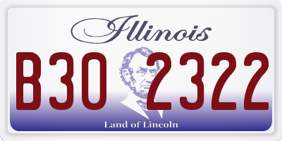 IL license plate B302322