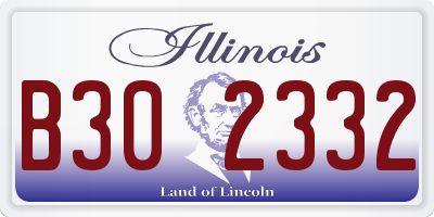 IL license plate B302332