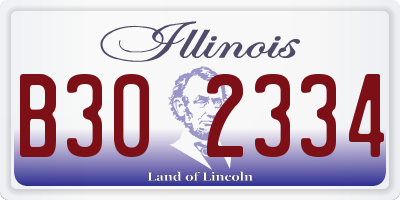 IL license plate B302334