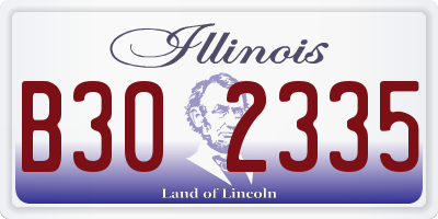 IL license plate B302335