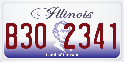 IL license plate B302341