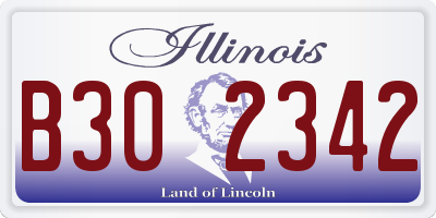 IL license plate B302342
