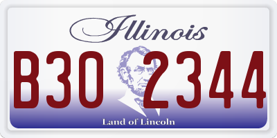 IL license plate B302344