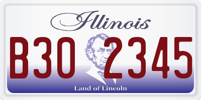 IL license plate B302345