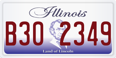 IL license plate B302349